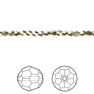 Bead 1pkg144 crystal aurum, Crystal Passions&reg; 3mm round 5000