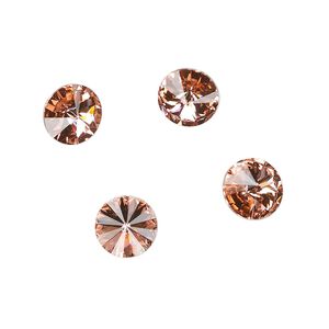 Chaton 144pk rose peach foil back, Swarovski&reg; 8.16-8.41mm rivoli SS39 1122