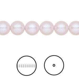 Pearl 50pk iridescent dreamy rose, Crystal Passions&reg; 8mm round 5810