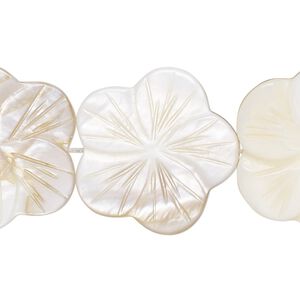 Mother-of-pearl shell 1pkg1, carved flower bead 15 inch 23x22mm-25x24mm