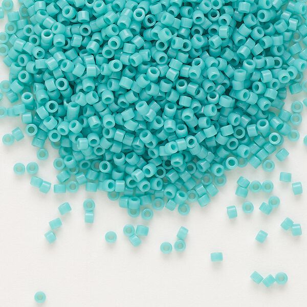Seed bead, Delica&reg;, glass, pkg/250g, #11 round, opaque turquoise green (DB-0729). image number 0