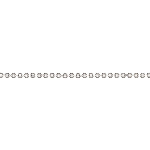 Chain 1pkg1 sterling silver ball, 1.5mm diamond-cut, Gossamer&trade; 5 foot unfinished image number 0