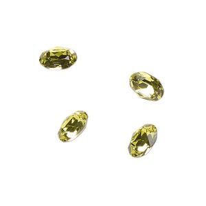 Fancy stone 4pk citrus green foil back, Crystal Passions&reg; 8x6mm oval 4120
