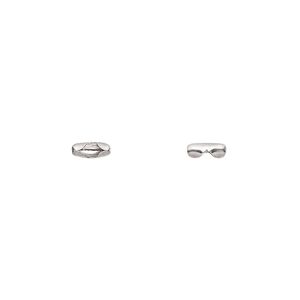 Ball chain connector, stainless steel, 6x2.5mm, fits 1.5mm ball chain. Sold per pkg of 10.