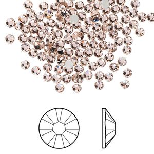 Flat back 1440pk vintage rose foil back, Swarovski&reg; 2.5-2.7mm rose round SS9 2058