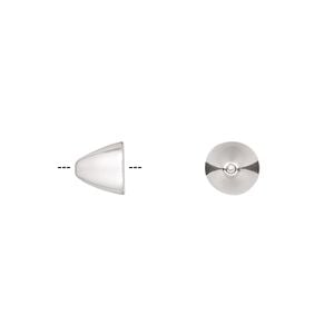 Bead cap, sterling silver, 7x6mm cone, fits 5-7mm bead. Sold per pkg of 4.