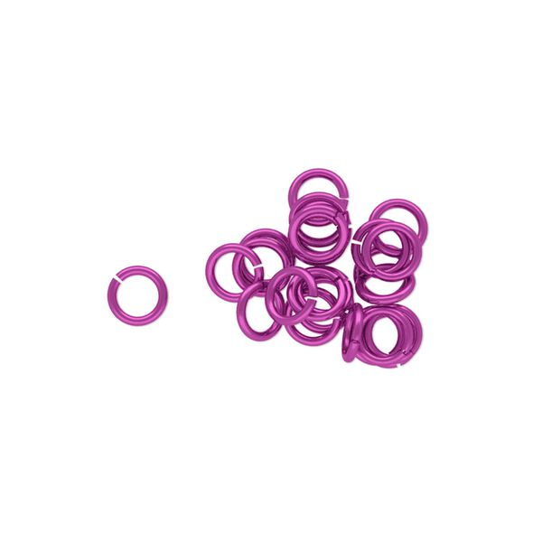 Jump ring 1pkg25 niobium, 5mm round, 20 gauge / 3.4mm inside diameter / pink image number 0