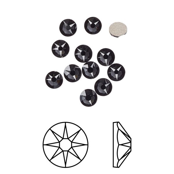 Flat back 1440pk graphite foil back, Swarovski&reg; 3.8-4mm rose round SS16 2088 image number 0