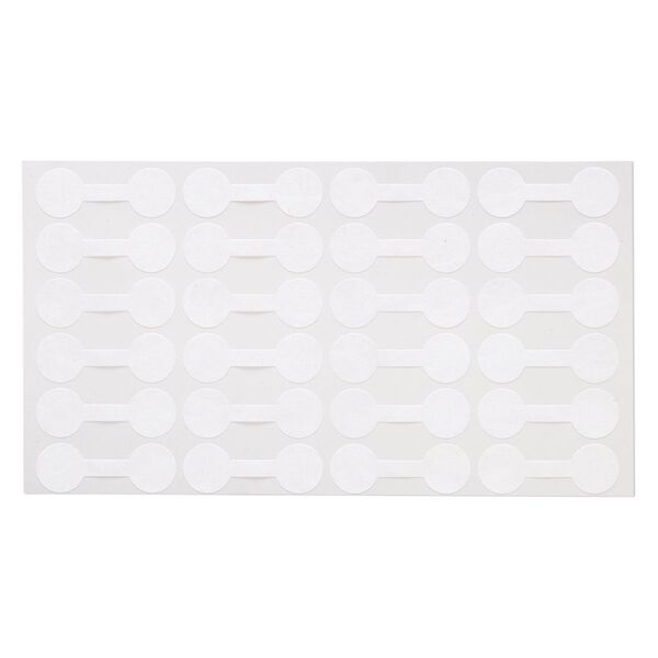 Jewelry tag, Rhino Skin DuPont&trade; Tyvek&reg;, polyethylene, white, 7/16 inches round, 1-3/8 inches overall. Sold per pkg of 1,000. image number 0