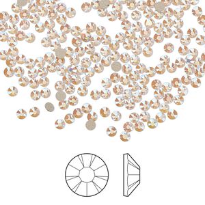 Flat back 1440pk rose opal AB foil back, Preciosa MAXIMA Czech crystal rhinestone 2.1-2.3mm chaton rose round SS7