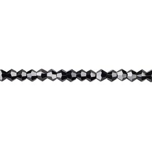 Bead 1pk opaque black, Celestial Crystal&reg; 4mm bicone 15.5-16 inch