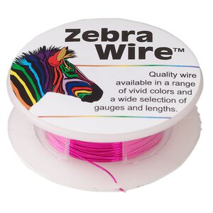 Wire, Zebra Wire&trade;, color-coated copper, fuchsia, round, 24 gauge. Sold per 20-yard spool.