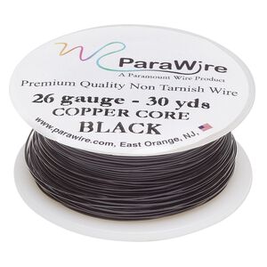 Wire, ParaWire&trade;, black enamel copper, round, 26 gauge. Sold per 30-yard spool.