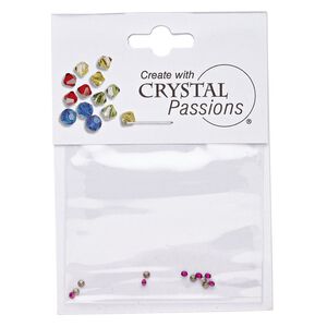 Chaton 12pk fuchsia foil back, Crystal Passions&reg; round PP11 1028