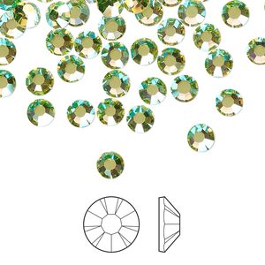 Flat back 144pk limecicle AB foil back, Preciosa MAXIMA Czech crystal rhinestone 4.6-4.8mm chaton rose round SS20