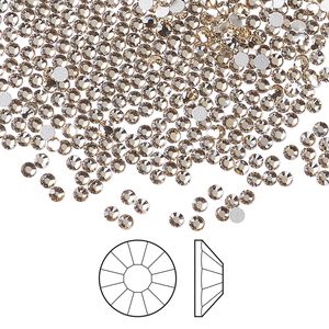 Flat back 1440pk crystal honey foil back, Preciosa Viva 12&reg; Czech crystal rhinestone 1.9-2.1mm chaton rose round SS6