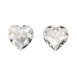 Drop 24pk crystal, Swarovski&reg; 14.5mm pendant heart cut 6432