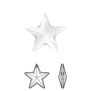 Drop 1pk crystal, Crystal Passions&reg; 20x19mm pendant star 6714