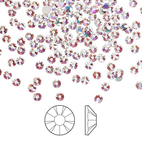 Flat back 144pk crystal AB foil back, Preciosa MAXIMA Czech crystal rhinestone 2.5-2.7mm chaton rose round SS9 image number 0