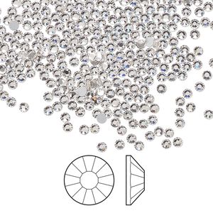 Flat back 1440pk crystal foil back, Preciosa Viva 12&reg; Czech crystal rhinestone 1.9-2.1mm chaton rose round SS6