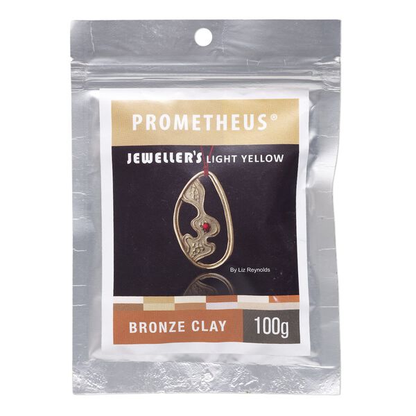 Prometheus&reg; light yellow bronze clay, pkg/100g, rapid and low fire formula. image number 0