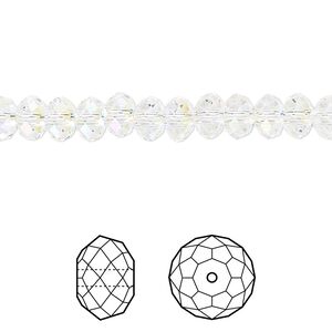 Bead 360pk crystal shimmer 2X, Swarovski&reg; 6x4mm rondelle 5040