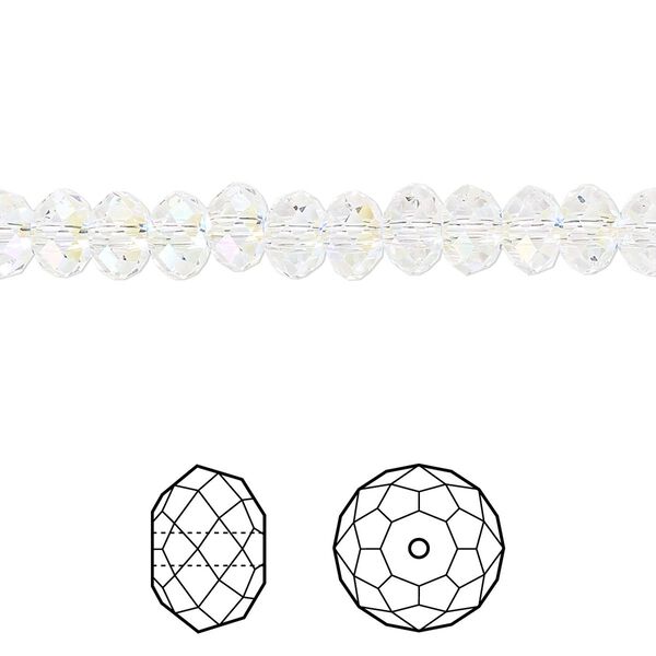 Bead 360pk crystal shimmer 2X, Swarovski&reg; 6x4mm rondelle 5040 image number 0