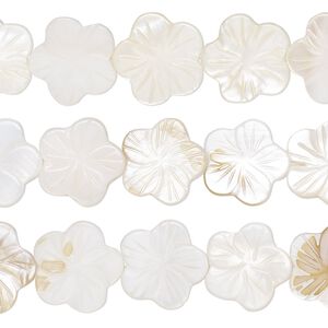 Mother-of-pearl shell 1pkg3, carved flower bead 15 inch 14x13mm-19x18mm