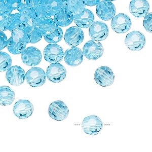 Bead 288pk aqua bohemica, Preciosa Czech crystal 6mm round