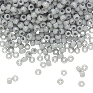 Seed bead, TOHO BEADS&reg;, glass, pkg/7.5g, #8 round, opaque grey (TR-08-53).