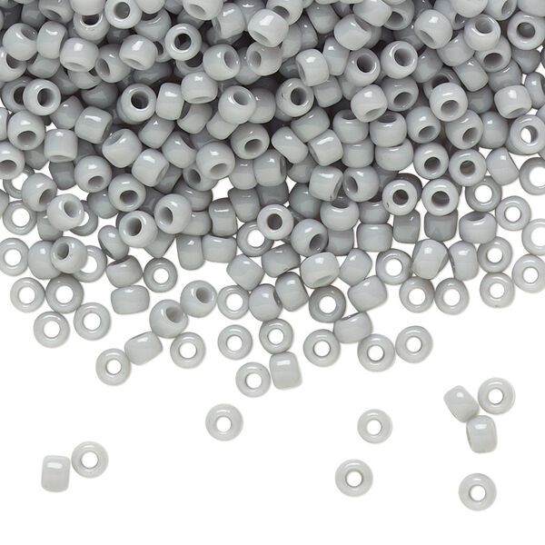 Seed bead, TOHO BEADS&reg;, glass, pkg/7.5g, #8 round, opaque grey (TR-08-53). image number 0