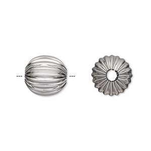 Bead 1pkg2 stainless steel, 12mm corrugated round