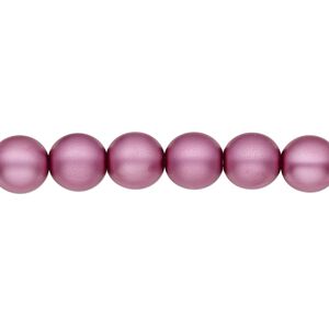 Bead, Czech pearl-coated glass druk, opaque matte lilac, 8mm round. Sold per 15-1/2" to 16" strand.