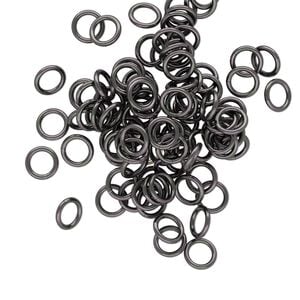 Jump ring 1pkg100 aluminum, 5mm round, 20 gauge / 3.4mm inside diameter / gunmetal