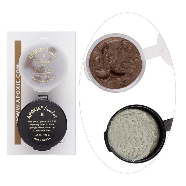 Adhesive 1pkg1 Apoxie&reg; Sculpt AVES&reg; epoxy and polymer resin, bronze, 0.1lb. image number 0