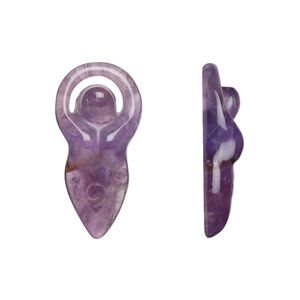 Amethyst 1pkg1, hand-cut undrilled goddess component natural 24x12mm-26x13mm