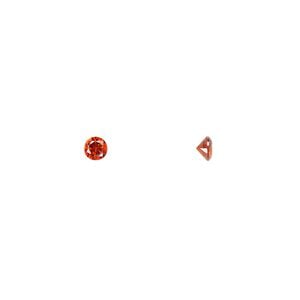 Gem, cubic zirconia, ruby red, 3.5mm faceted round, Mohs hardness 8-1/2. Sold per pkg of 5.