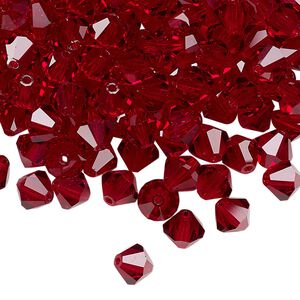 Bead 144pk Siam, Preciosa Czech crystal 6mm bicone