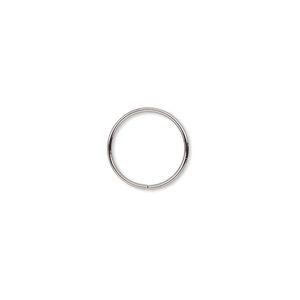 Jump ring 1pkg100 gunmetal-plated, 12mm round, 20 gauge / 10.4mm inside diameter / brass