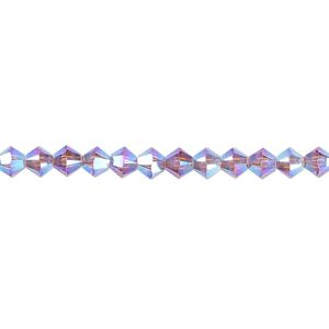 Bead 48pk iris AB 2X, Crystal Passions&reg; 4mm bicone 5328