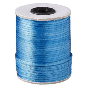 Cord, Satinique&trade;, satin, dark turquoise, 2mm. Sold per 200-foot spool.