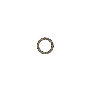 Jump ring 1pkg100 gold-plated, 8mm twisted round, 16 gauge / 5.8mm inside diameter / brass / antique