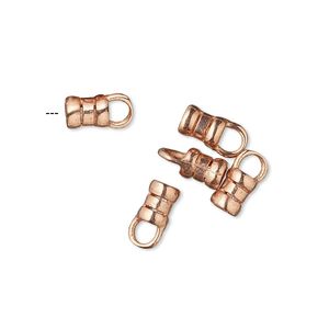Crimp end 1pkg4 copper-plated, 6x4mm tube / loop / 2.5mm inside diameter, brass / JBB Findings