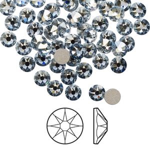 Flat back 144pk crystal blue shade foil back, Crystal Passions&reg; 4.6-4.8mm rose round SS20 2088