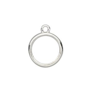 Drop, Almost Instant Jewelry&reg;, sterling silver, 16mm round with open back and 14mm rivoli setting. Sold individually.