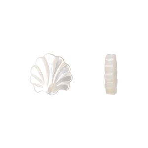 Mother-of-pearl shell 1pkg2, scallop shell bead 13x12mm