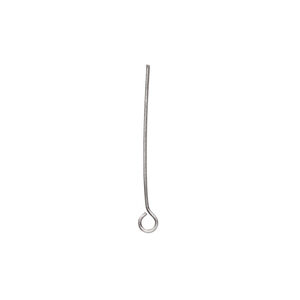 Eye pin 1pkg100 silver-plated, 1 inch, 24 gauge brass antiqued