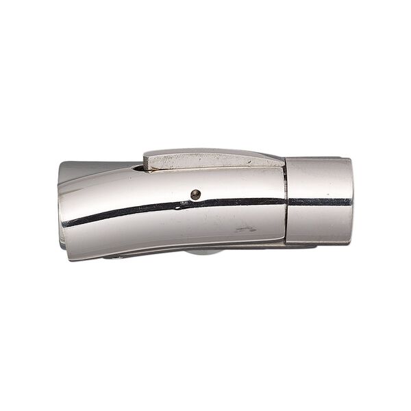 Clasp bullet 1pkg1 stainless steel, 31x10mm curved round tube / fits 7.5mm 1-strand image number 0