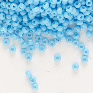 Seed bead, Miyuki, glass, pkg/50g, #8 rocaille, opaque turquoise blue, (RR-413).