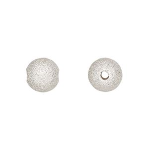 Bead 1pkg1 sterling silver, 10mm stardust round